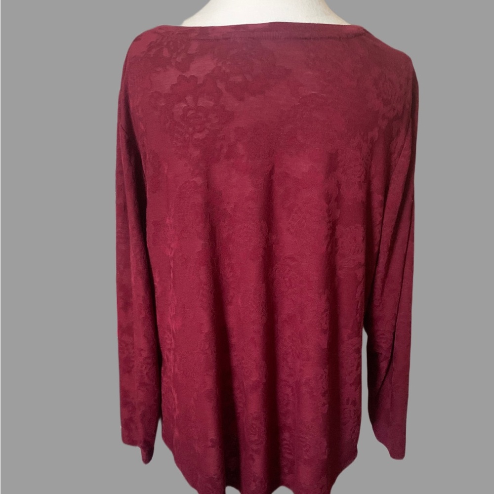 Simply Vera Wang Burgundy Long Sleeve Shirt - Picture 4 of 5